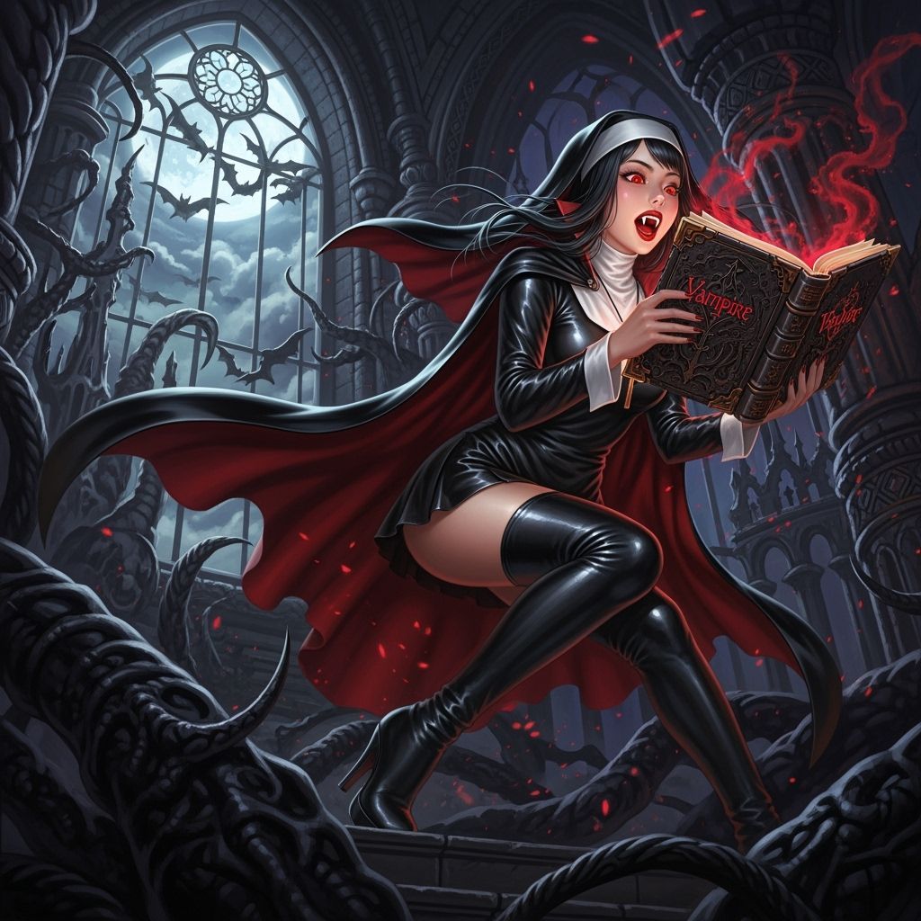 A nun tranformed to dark side 