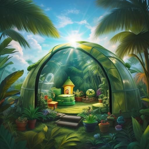 A jungle themed igloo.