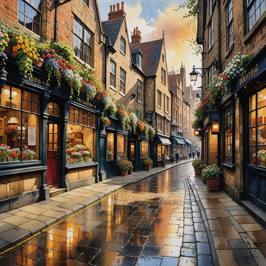 The Shambles in York after summer rain   by @Radiohead