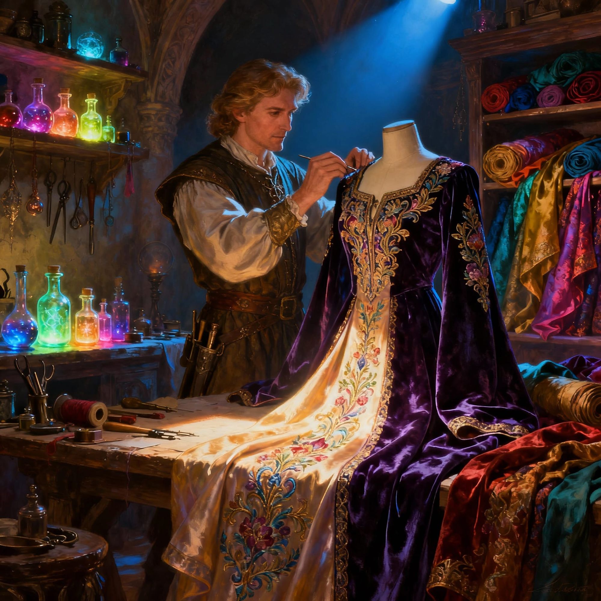 A tailor who uses magic in their shop to create elegant and intricate  medieval tunics and robes for middle class and higher society. Vivid ...