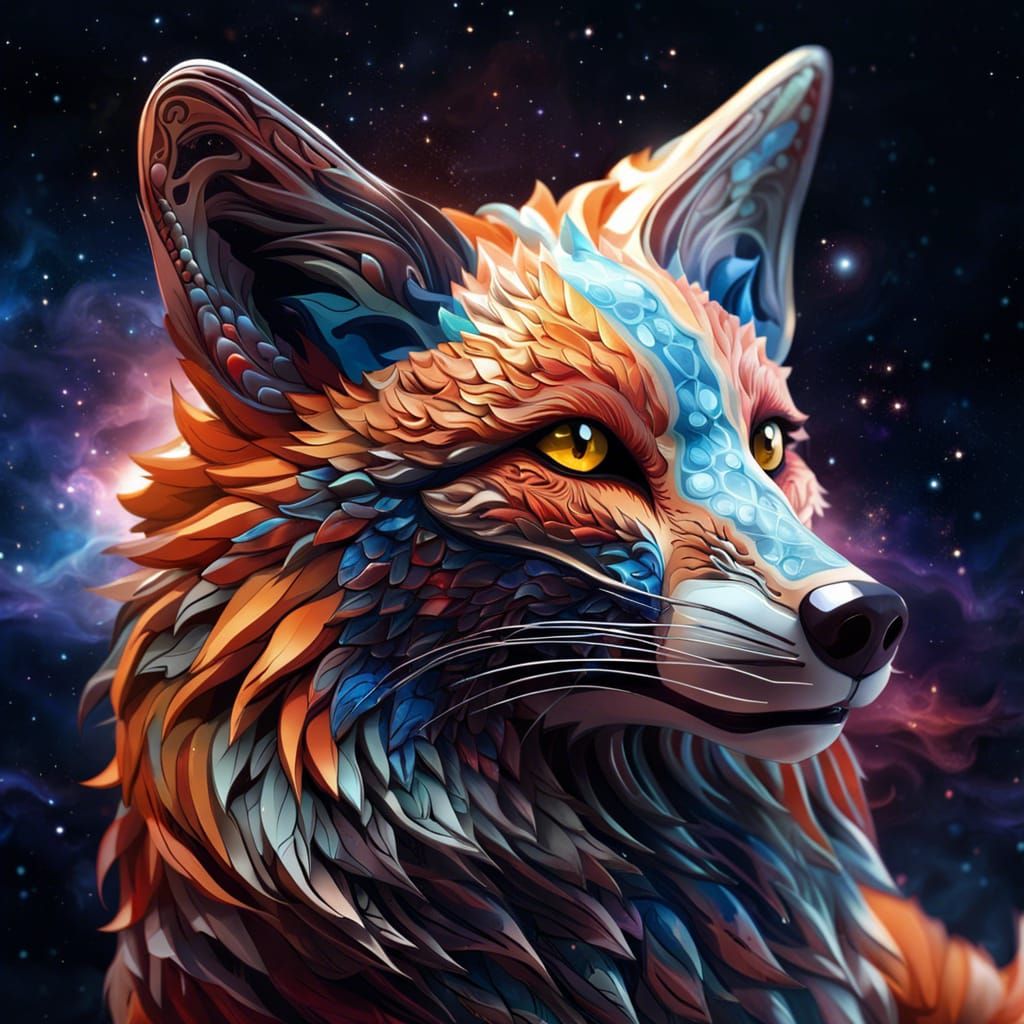 Cosmic Fox - AI Generated Artwork - NightCafe Creator