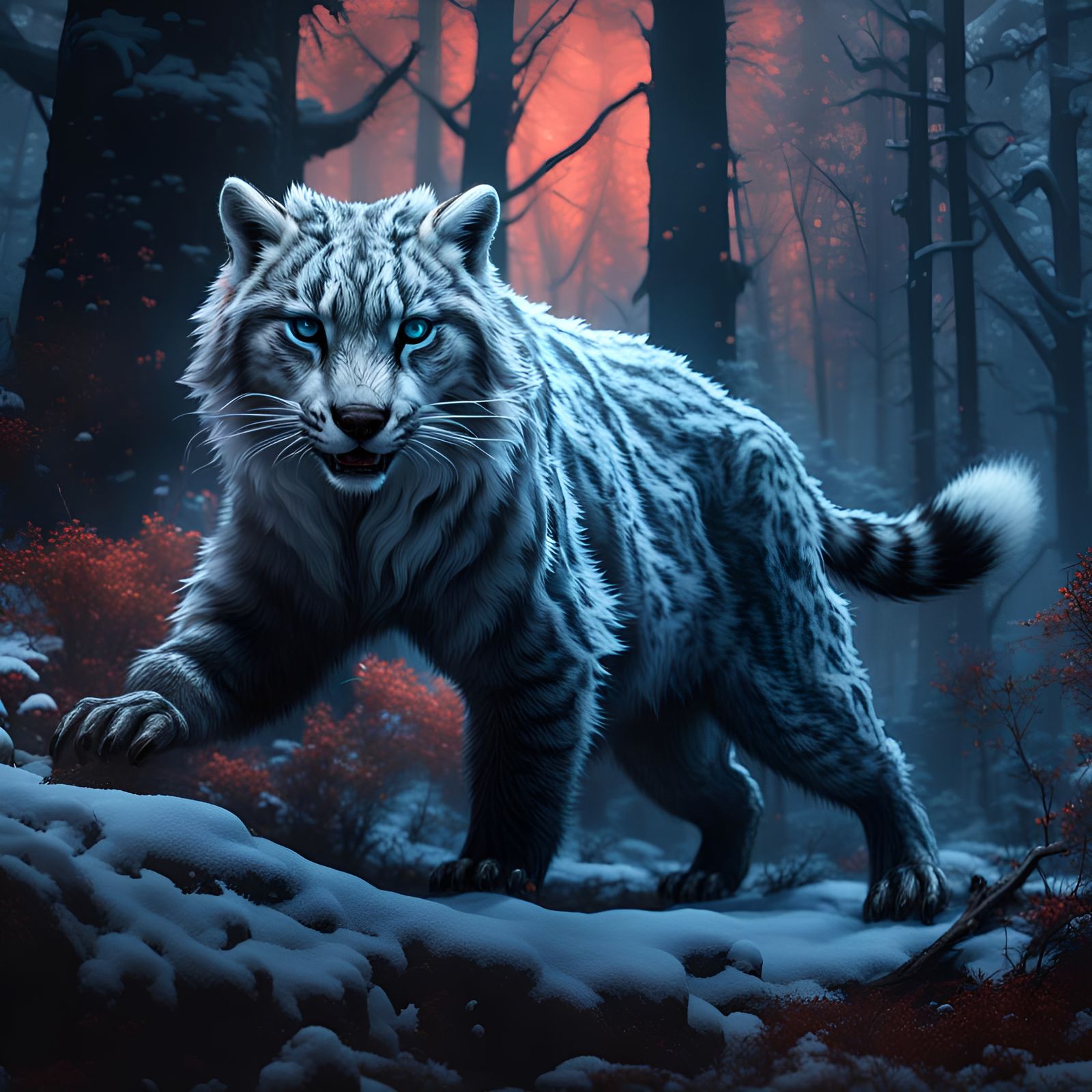 A lynx in his territory - AI Generated Artwork - NightCafe Creator