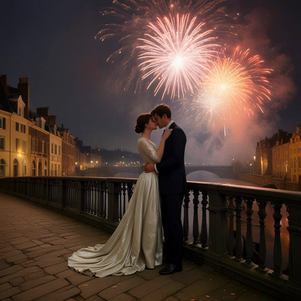 A Midnight Kiss on New Year's Eve  by @tttggg