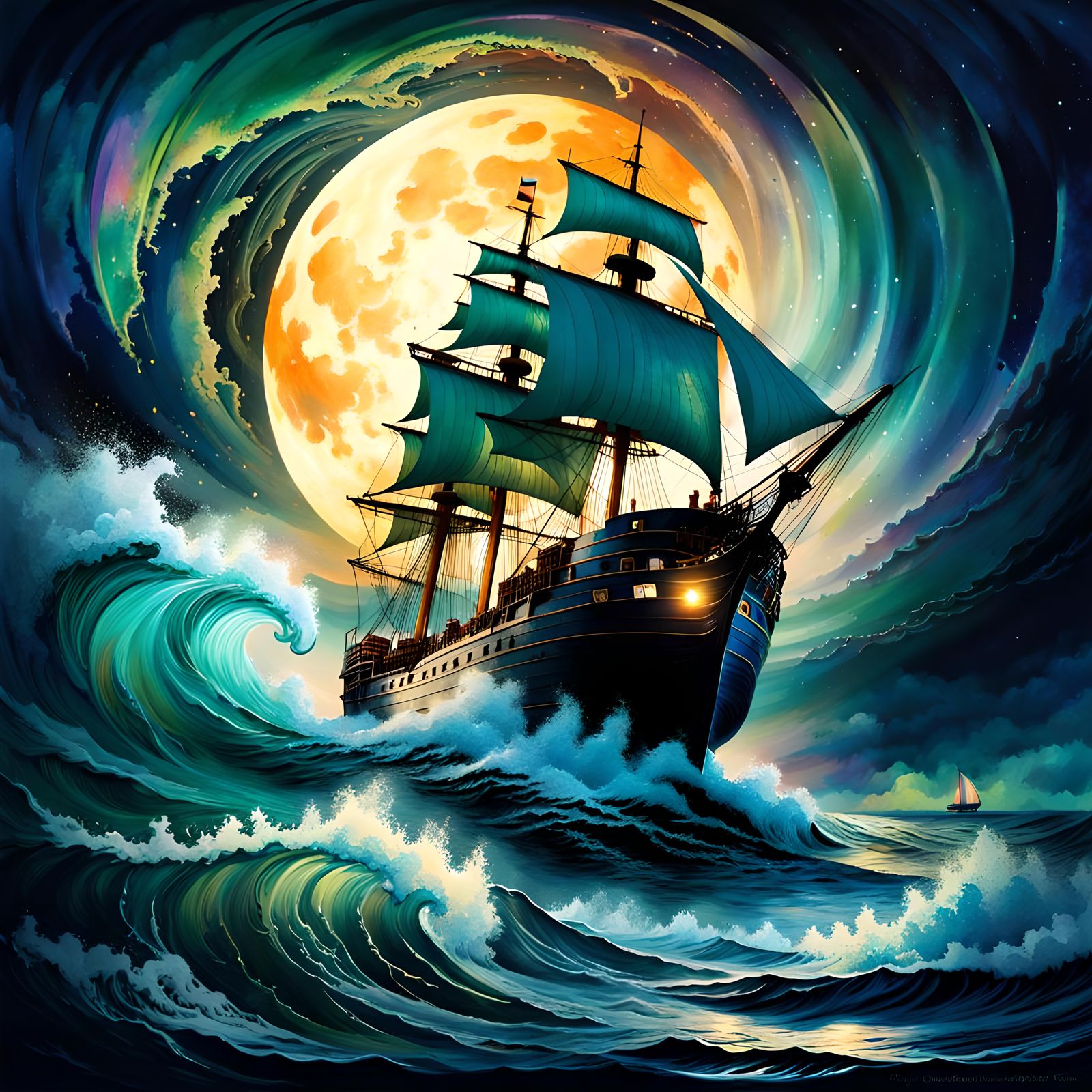 Sailing under the moonlight   by @S Ibrahim