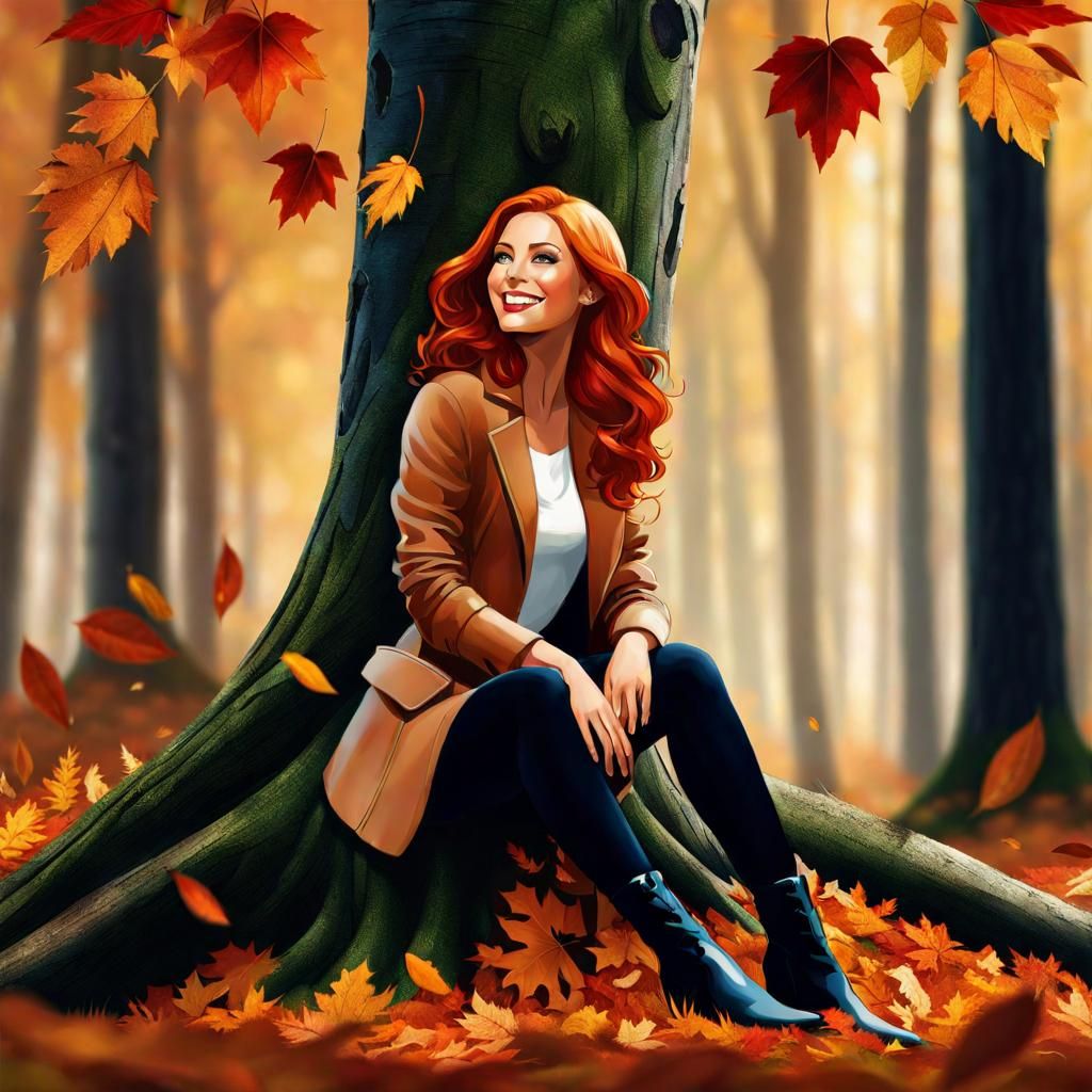 Watching the tumbling leaves in the fall
