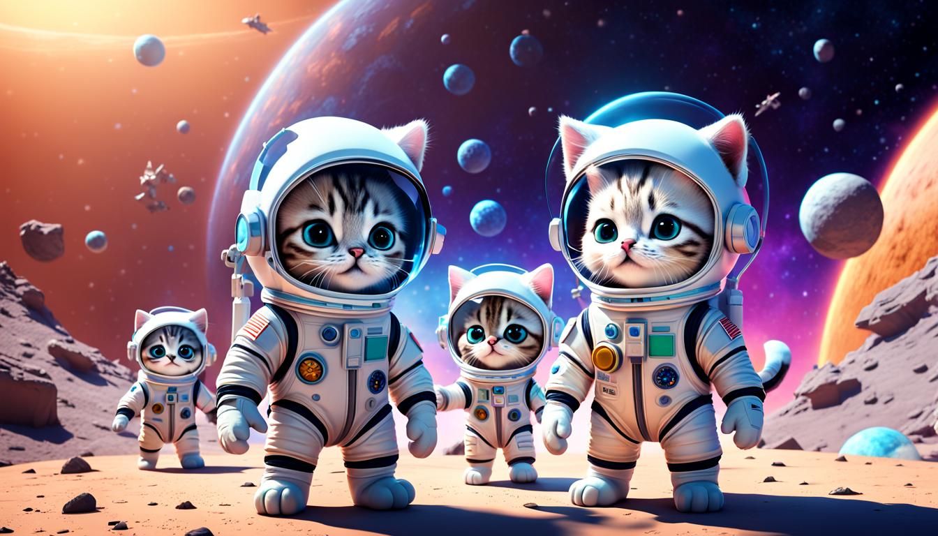 Kittens on the moon