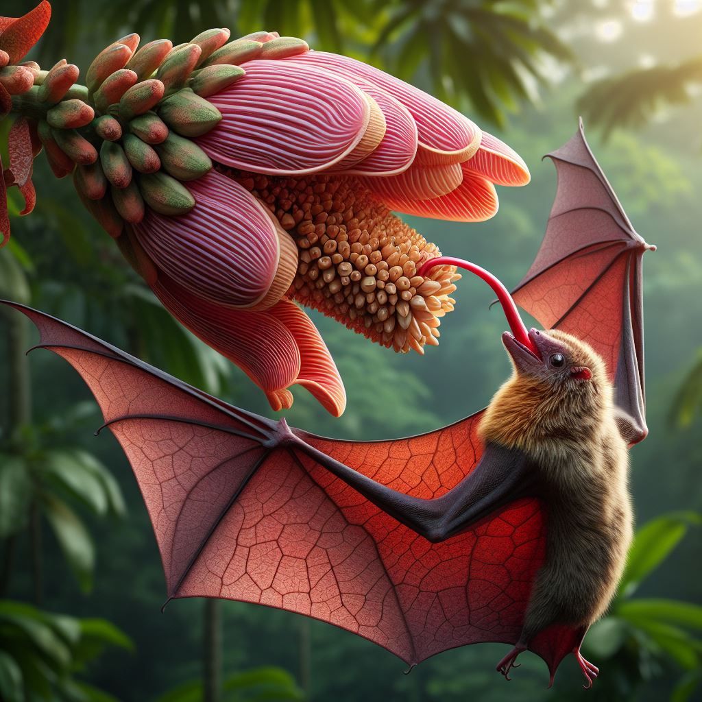 a long-tongued bat feeding