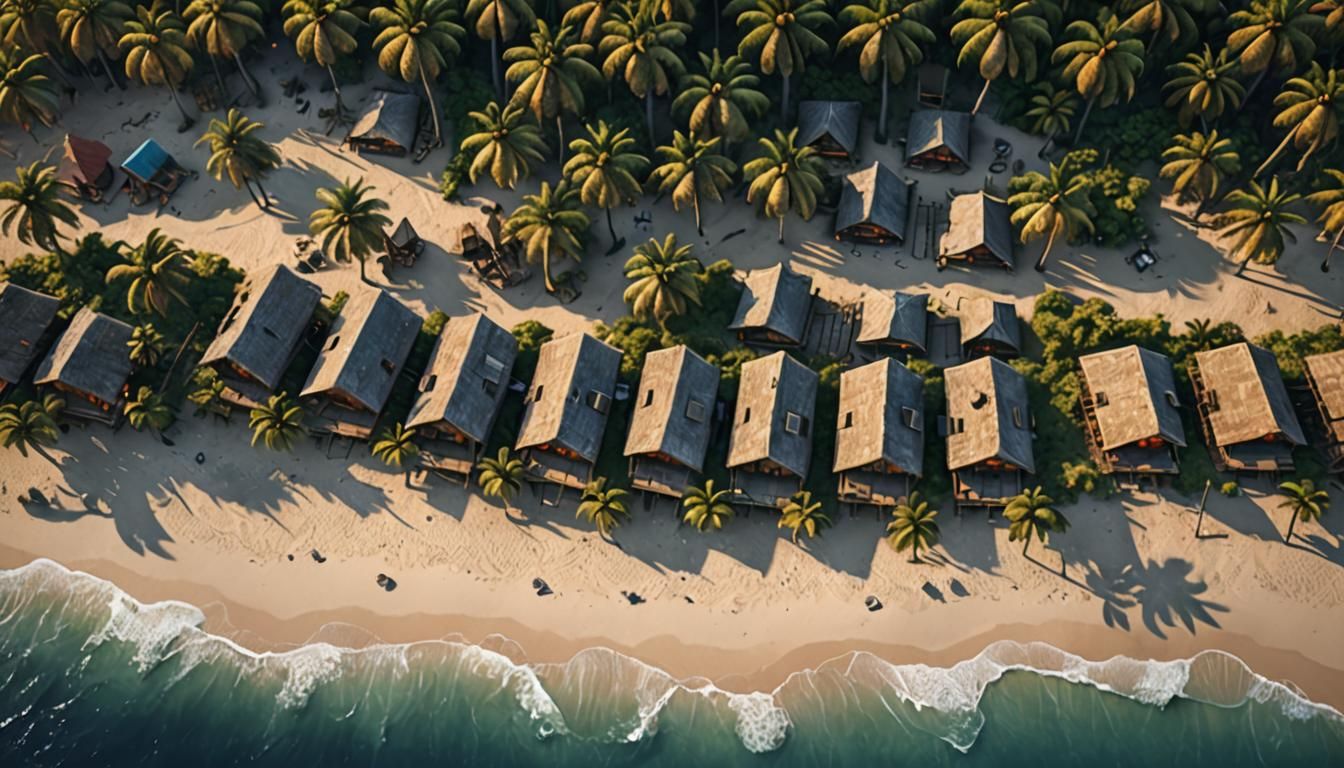 hut village besides the ocean 8