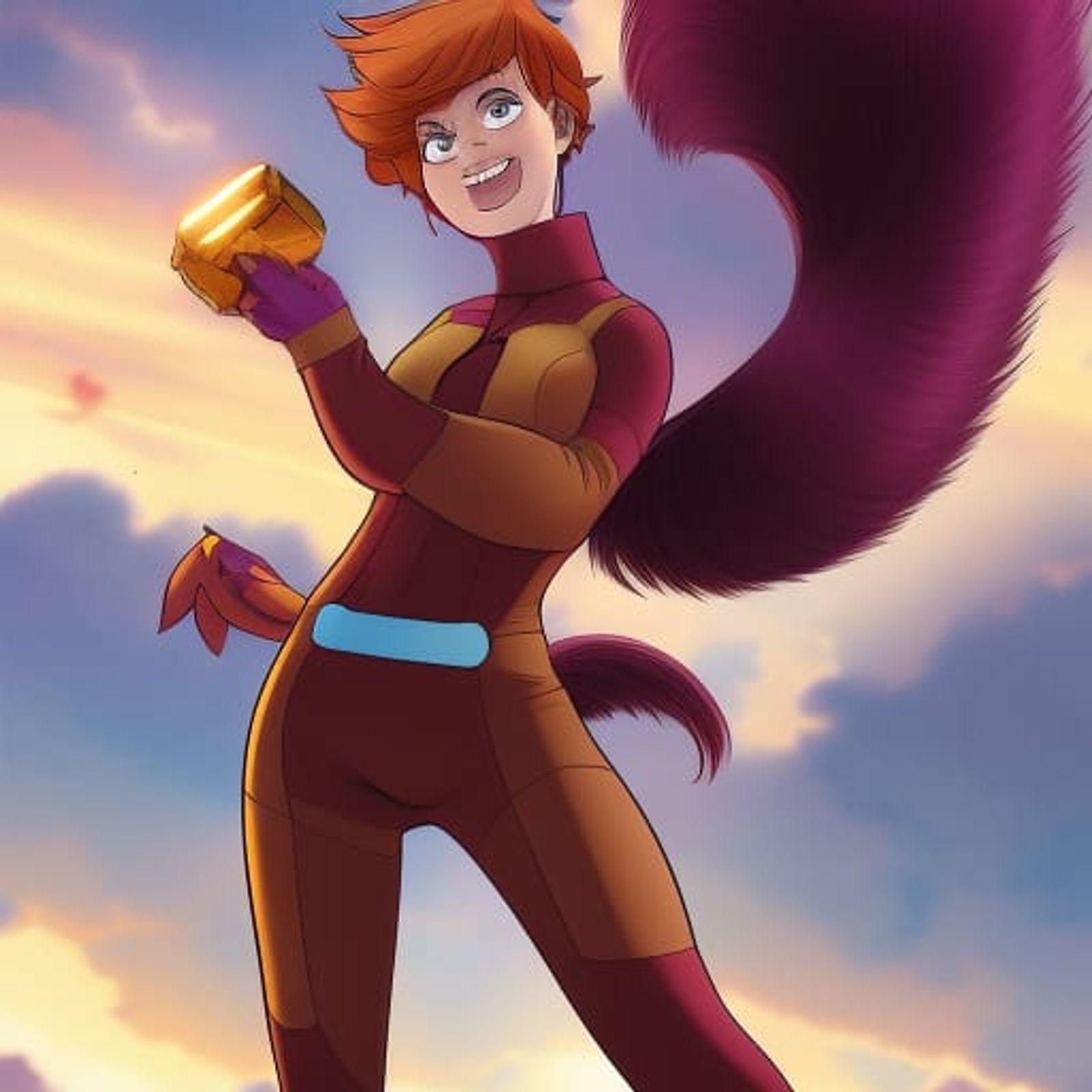 Squirrel girl defeats thanos AI Generated Artwork NightCafe Creator