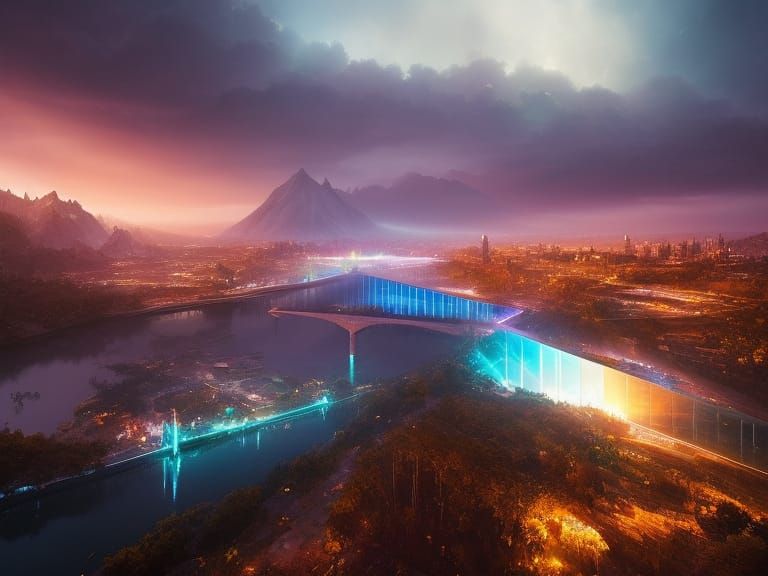 Insanely detailed photograph of a Multilevelled Huge Dichroi...