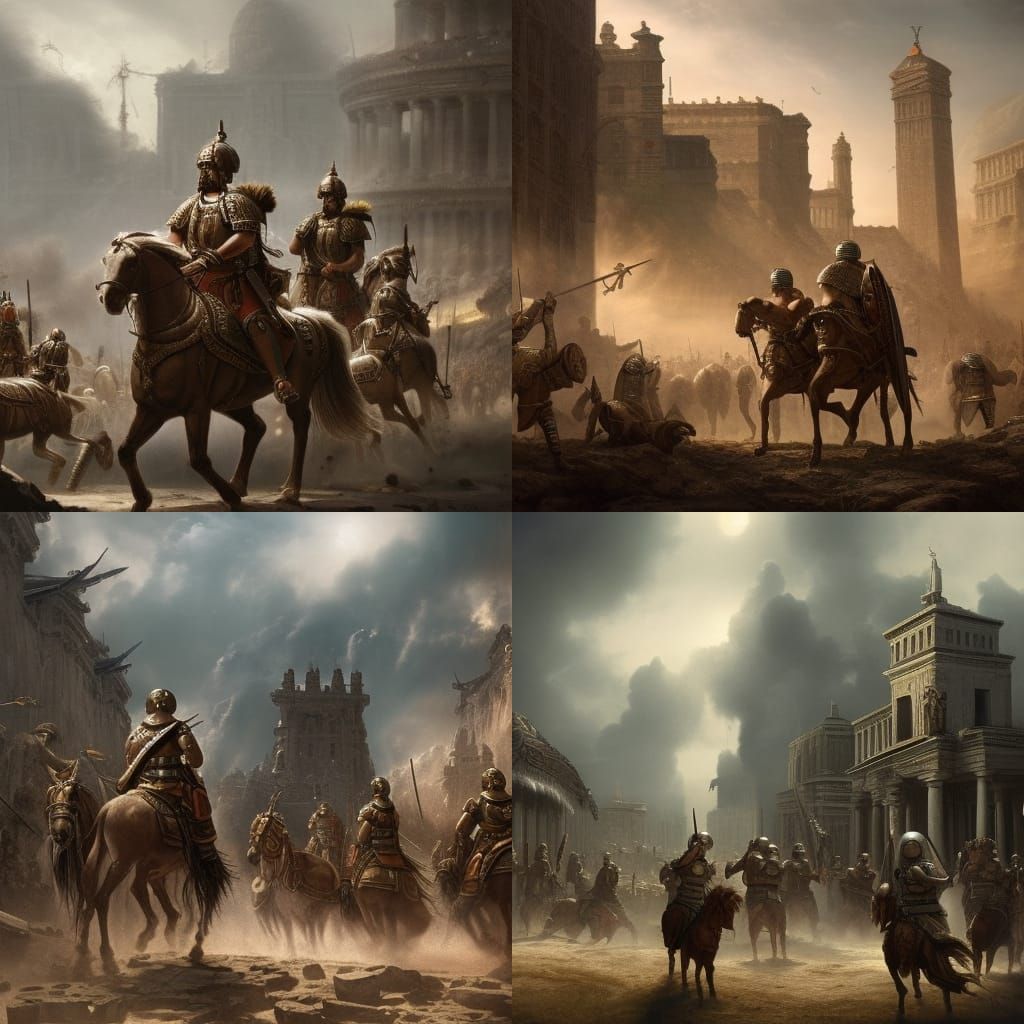 Roman soldiers on patrol - AI Generated Artwork - NightCafe Creator