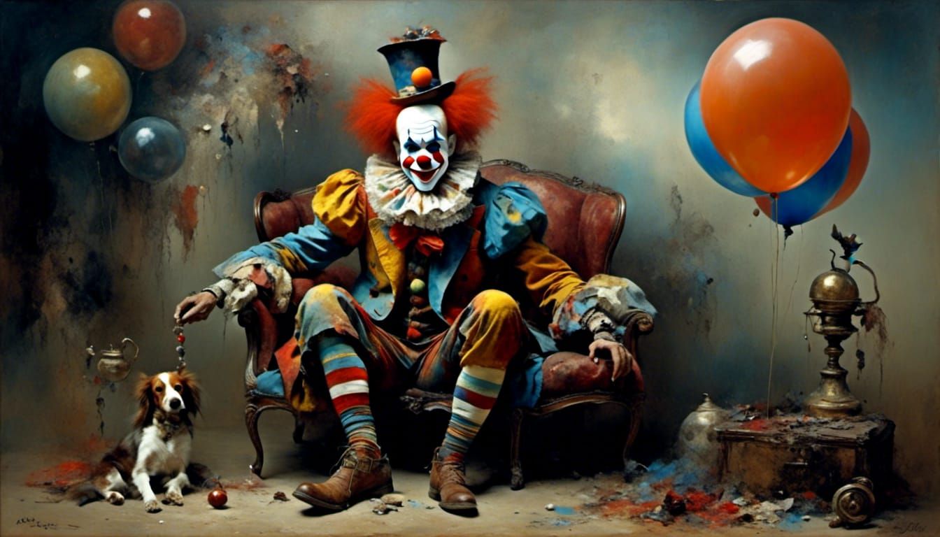 <lora:PortraitsW:1.0> "Clown Dream" / (a clown's dream:1.4) ...