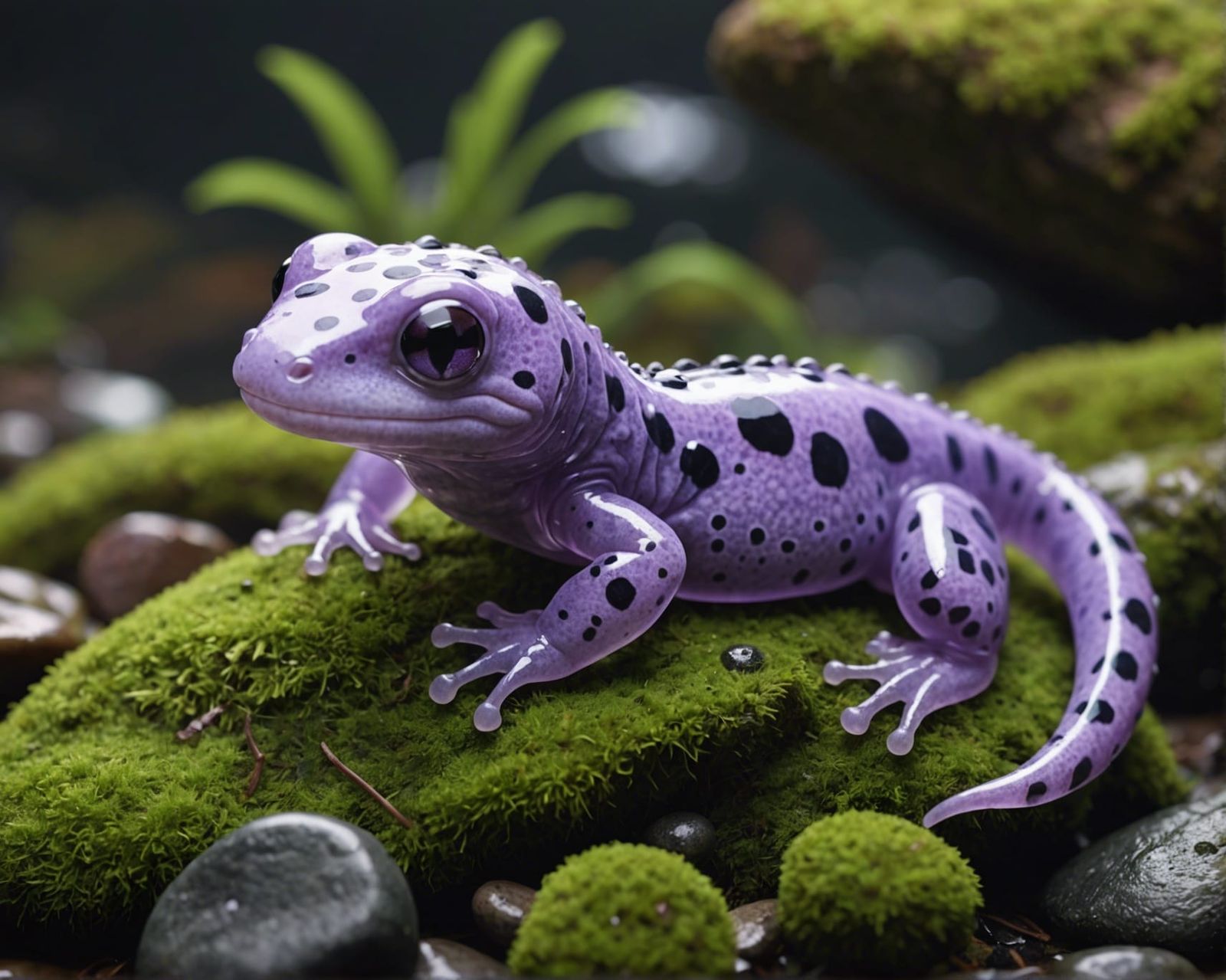 Purple spot glass salamander  by @Amber Alder