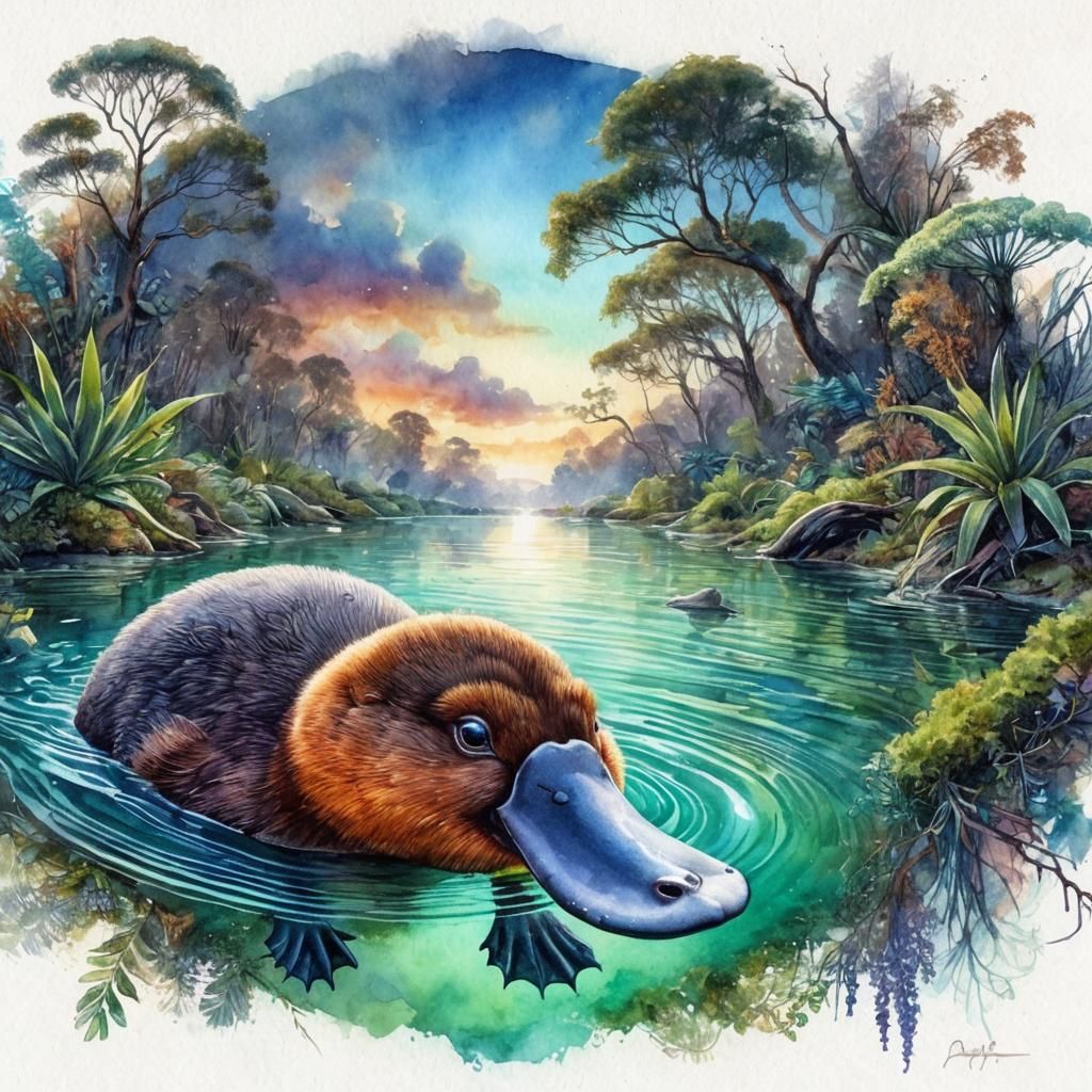 An Australian duck-billed playtipus..