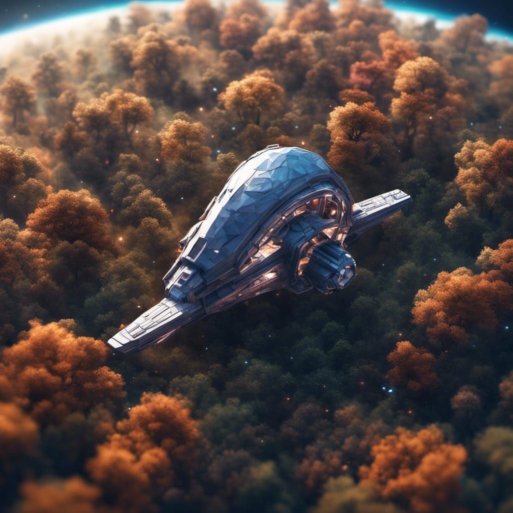 low poly spaceship, sci-fi BehanceHD, arboreal rootball spac...