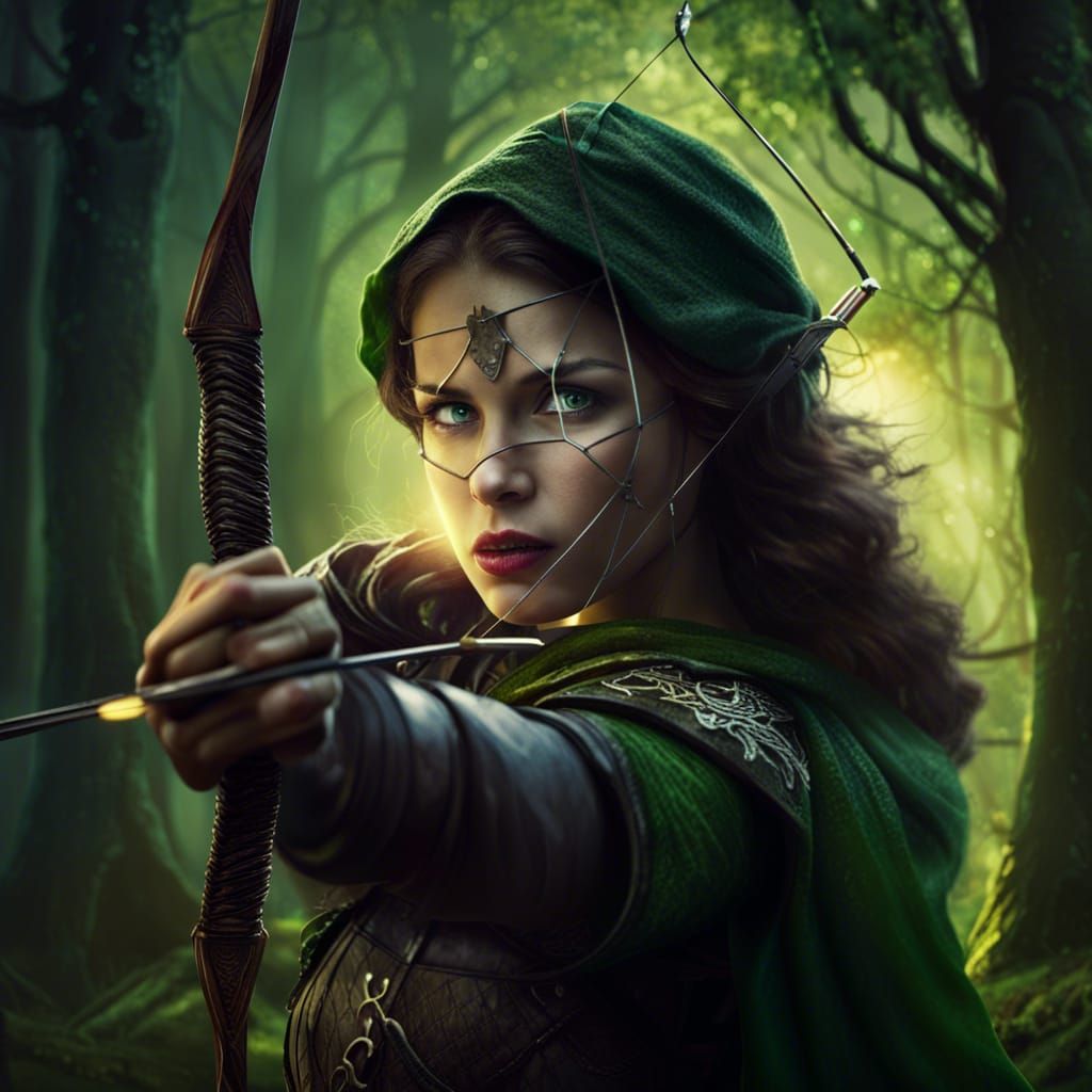 Medieval female Robin Hood - aiming right at you!  by @Jojo