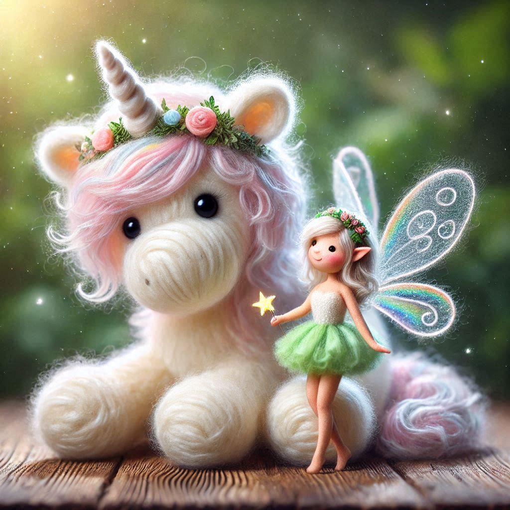 woolen unicorn and fairy