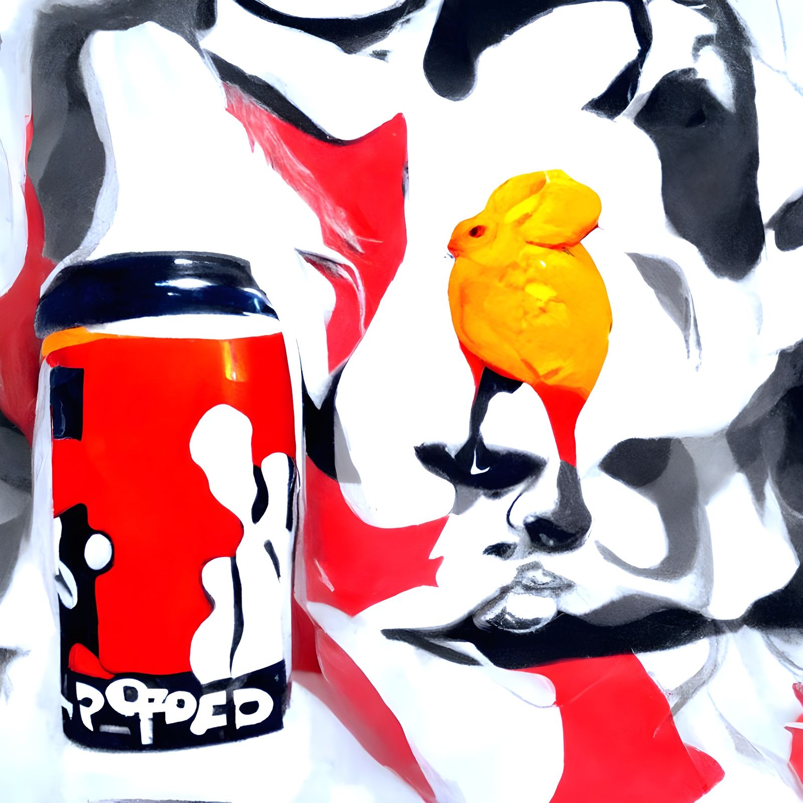 HOPPED AND CREWED, pop art, orange colour scheme