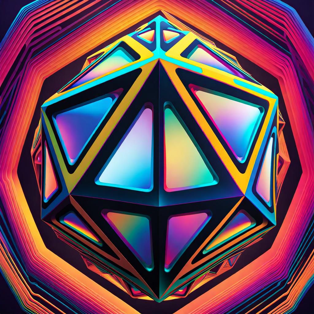 Trapezohedron color graded split-complementary colors hyperd...