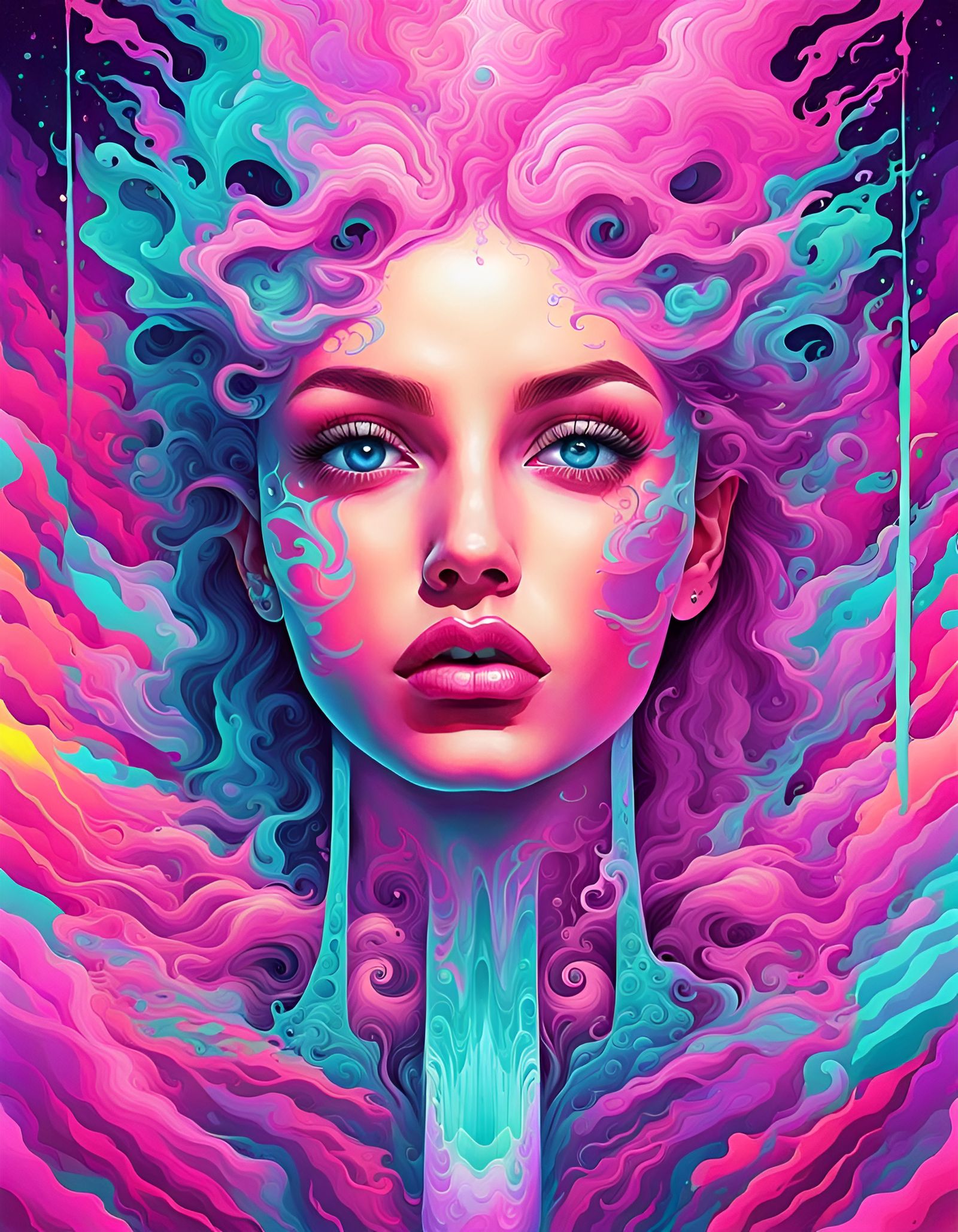 Vaporwave dream portrait - AI Generated Artwork - NightCafe Creator