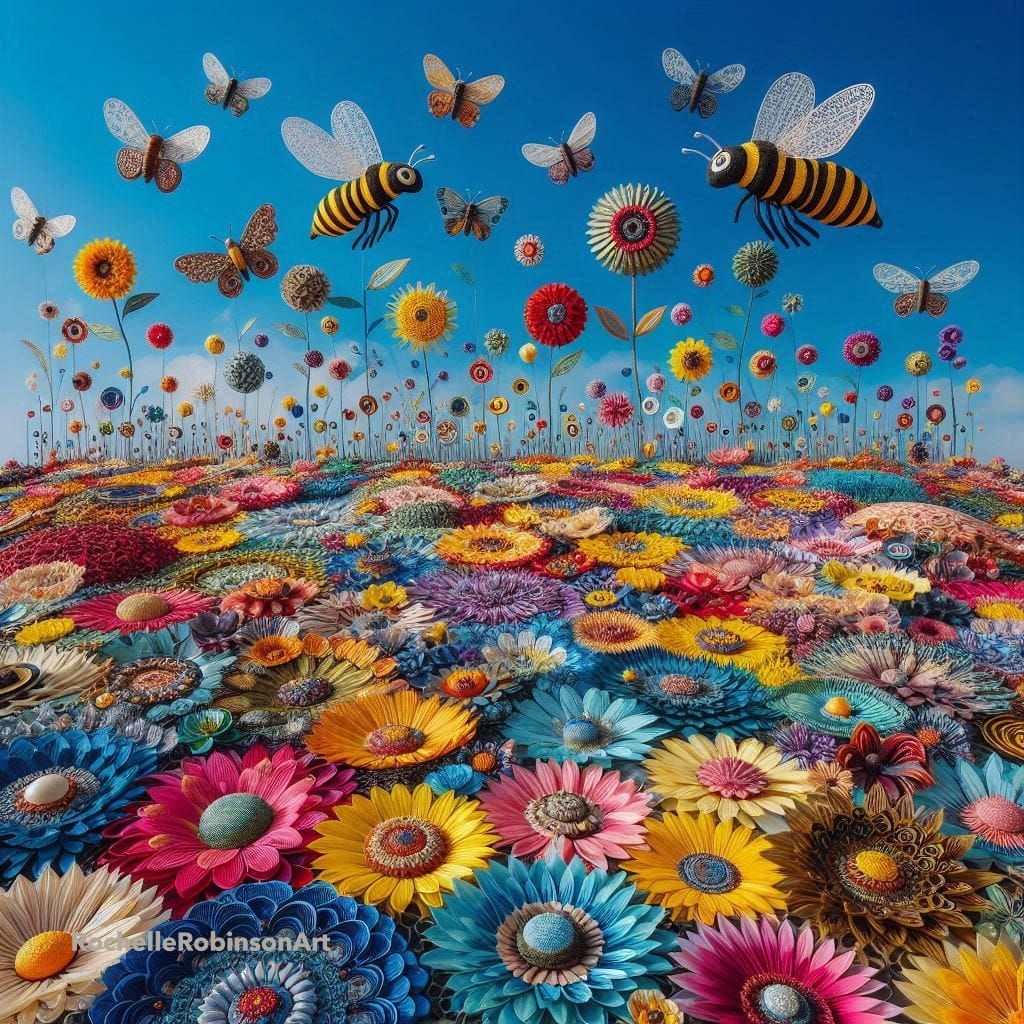 Field of Flowers and Bees