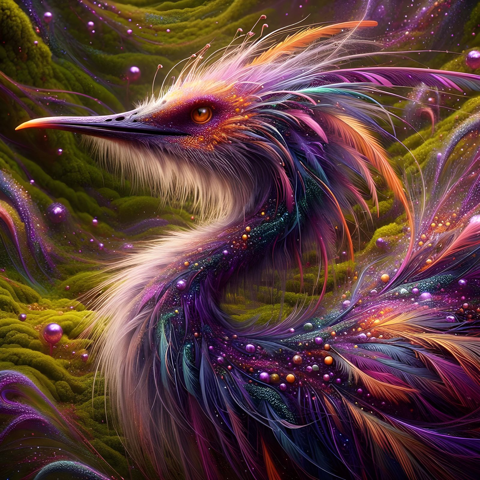Purple party Heron