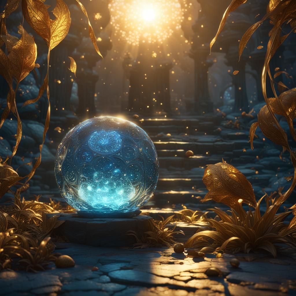 the sparkly orb among golden riches ✨