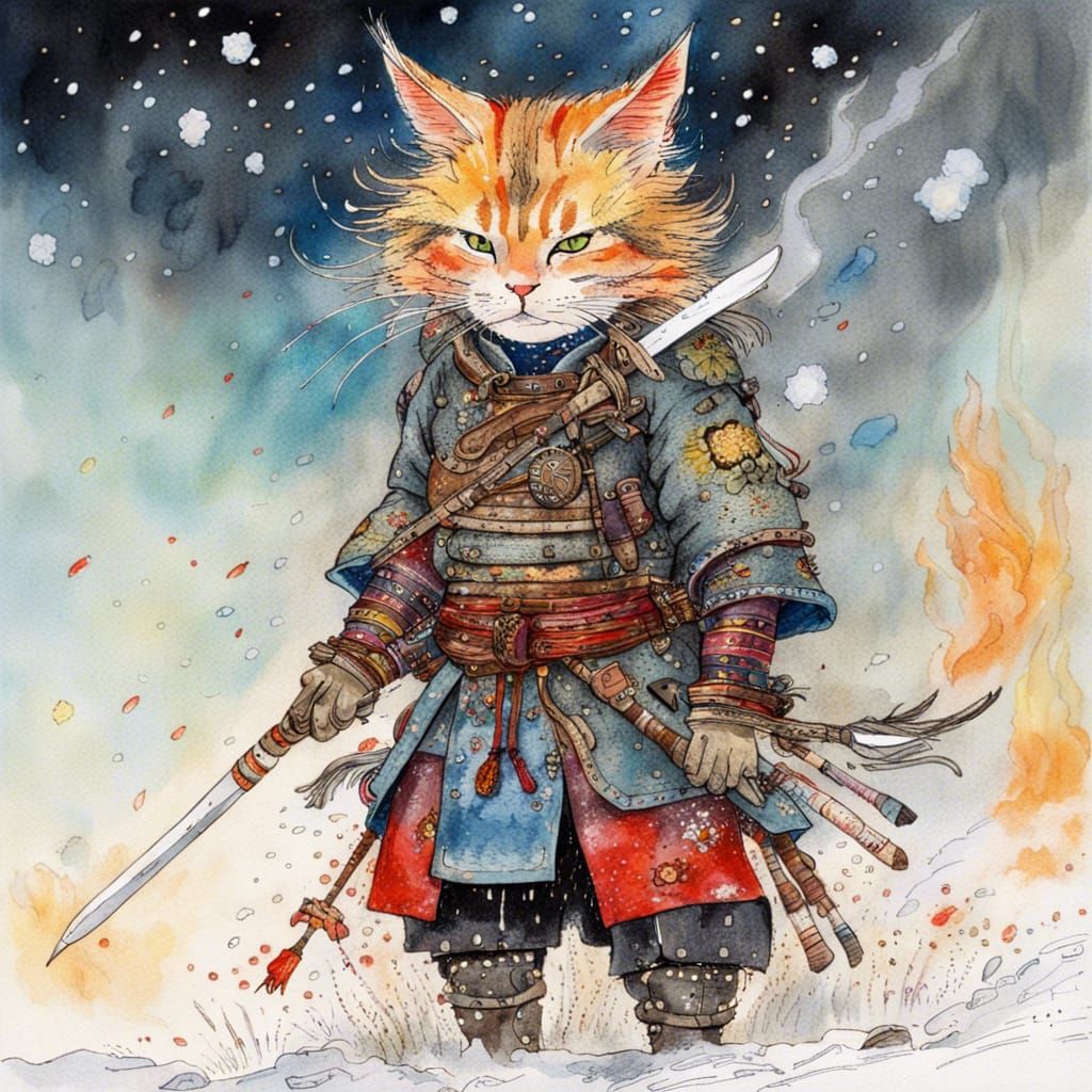 Samurai Kitty - AI Generated Artwork - NightCafe Creator