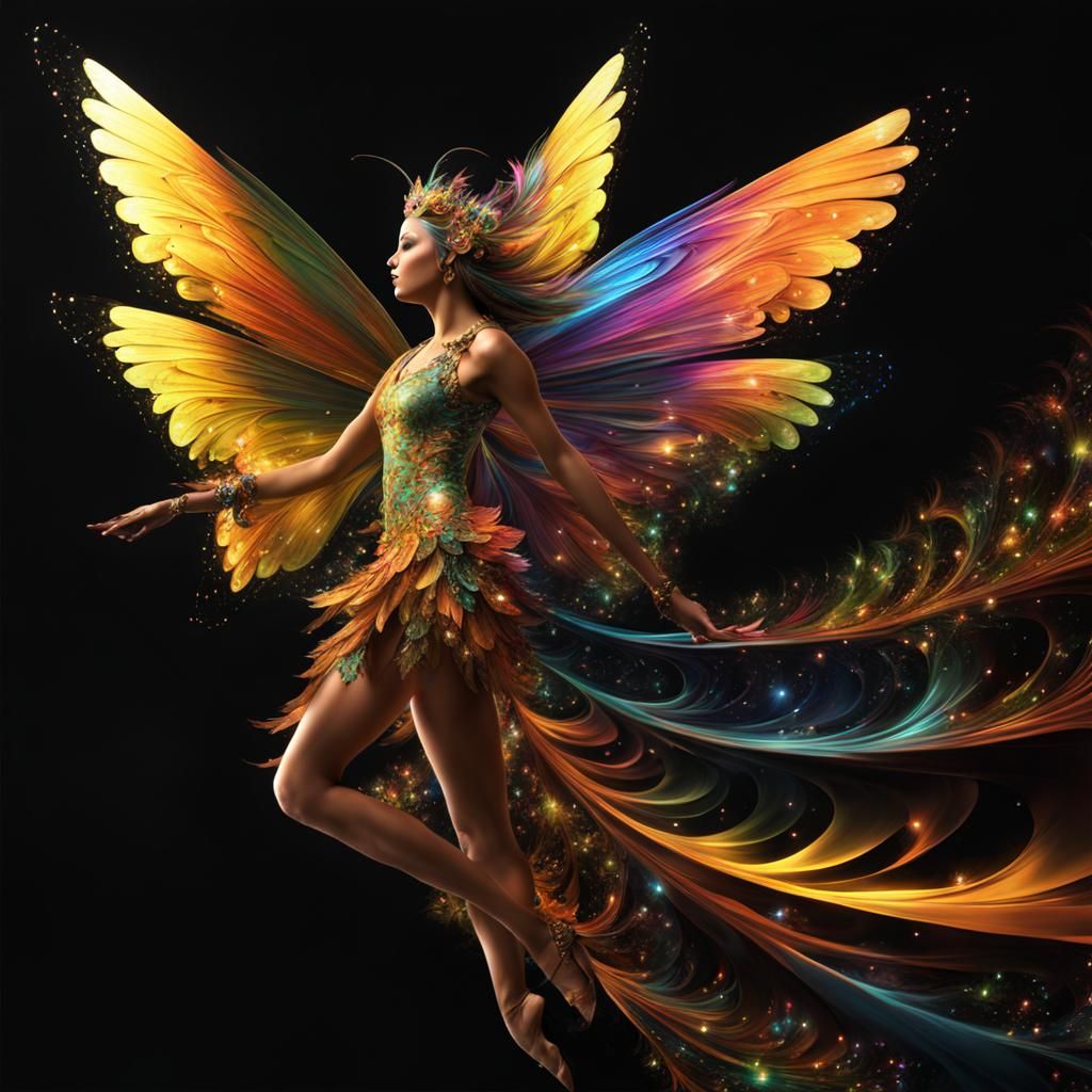 Fascinating Fractal fairy, flying, Fetti  by @BRW