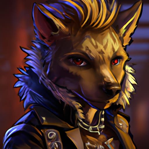 Hyena In Leather Jacket
