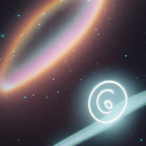 A white glowing lasso in the galaxy