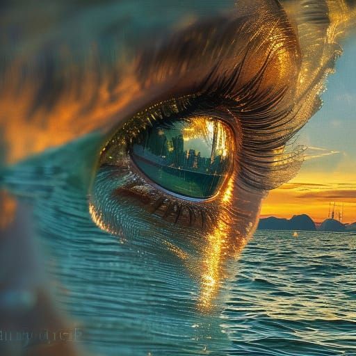 Lake Garda Reflected in a Dreamy Evening Light