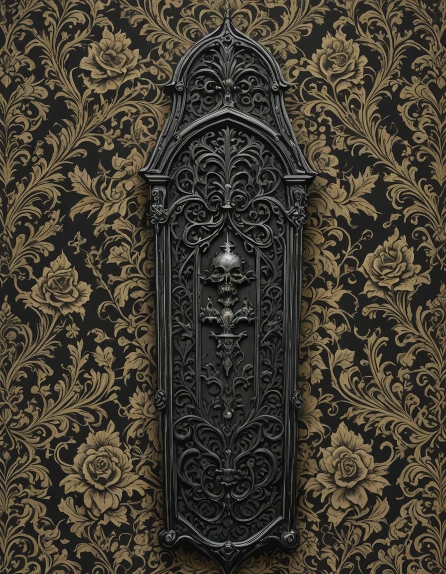 gothicall-black damask coffin company victorian art