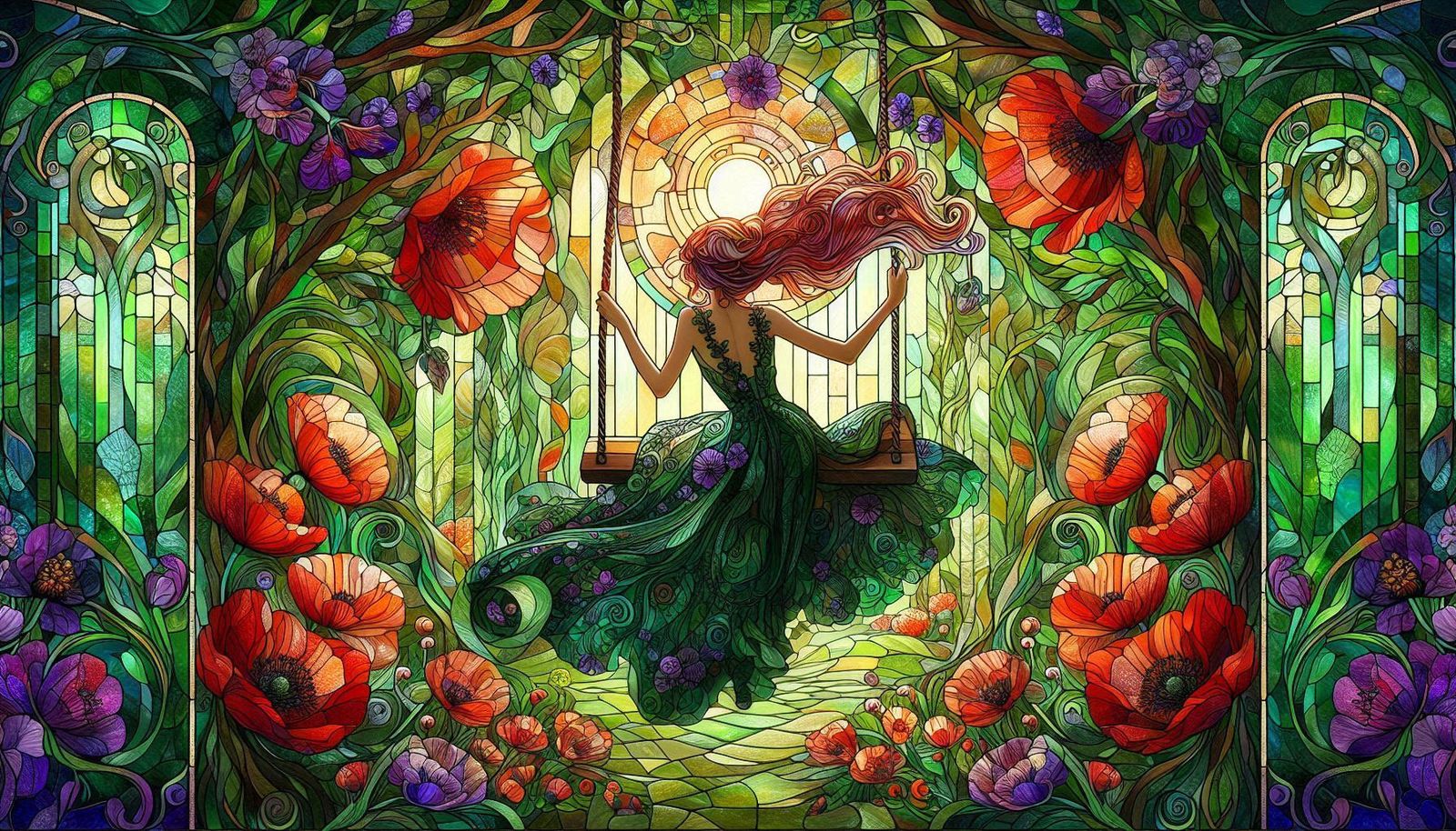 Swinging through Poppies