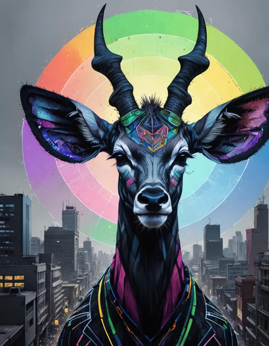 Crayon Greater Kudu on Joburg Streets