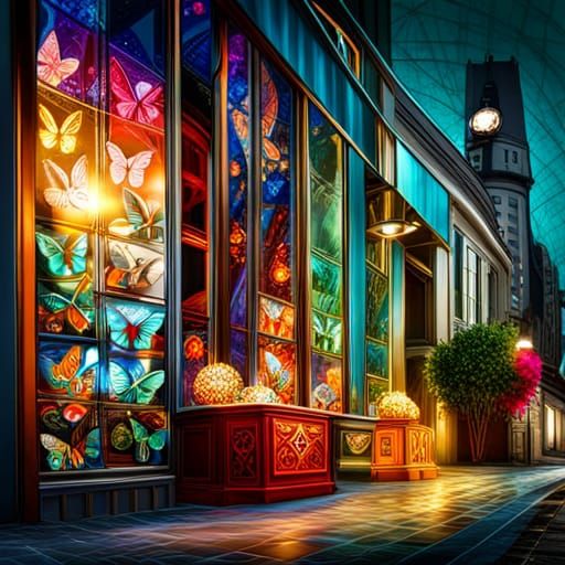 Crystal butterfly shoppe AI Generated Artwork NightCafe Creator