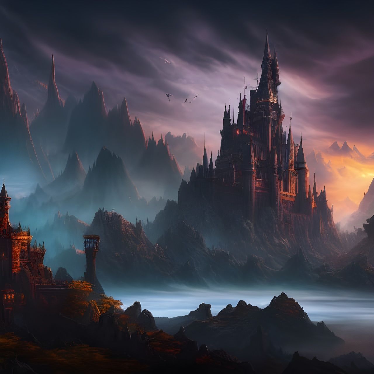 Intricate fantasy castle 400 - AI Generated Artwork - NightCafe Creator