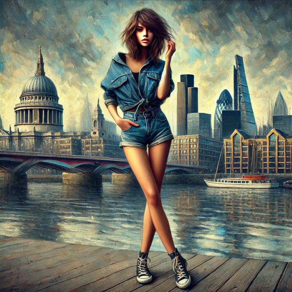 Painting Cute girl from London