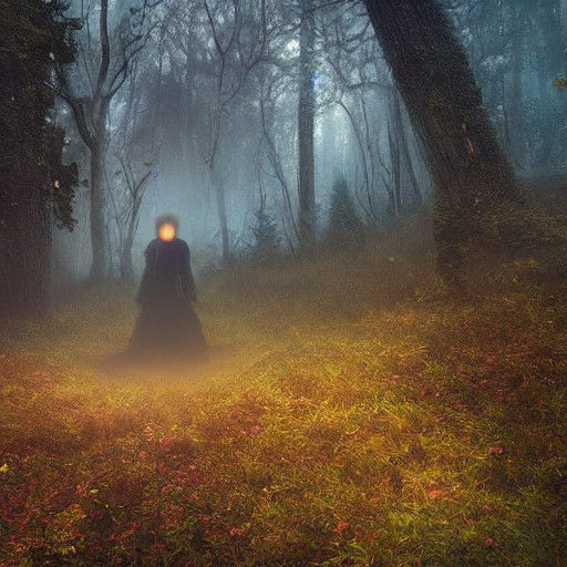 Whimsical Goddess in Dreamlike Fantasy Scene