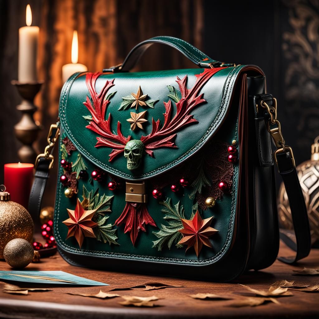 Christmas leather bag