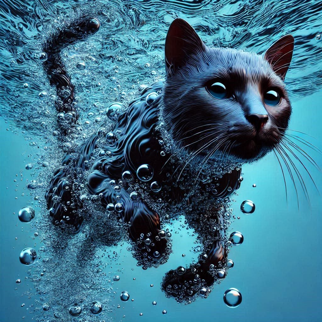 Swimming cat