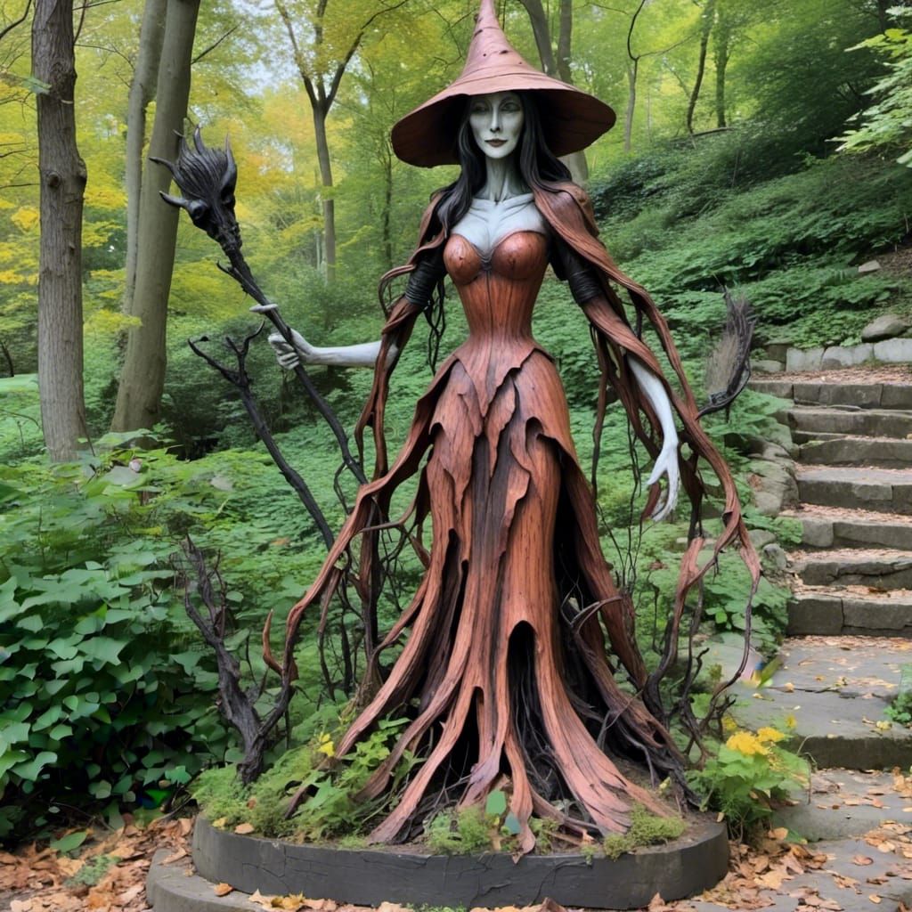 <lora:WoodenUknow:1.0> witch