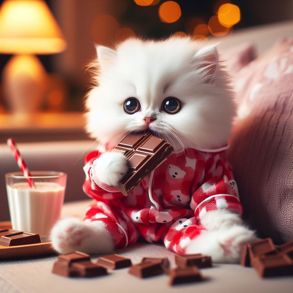 Naughty kittens / ready for movie night