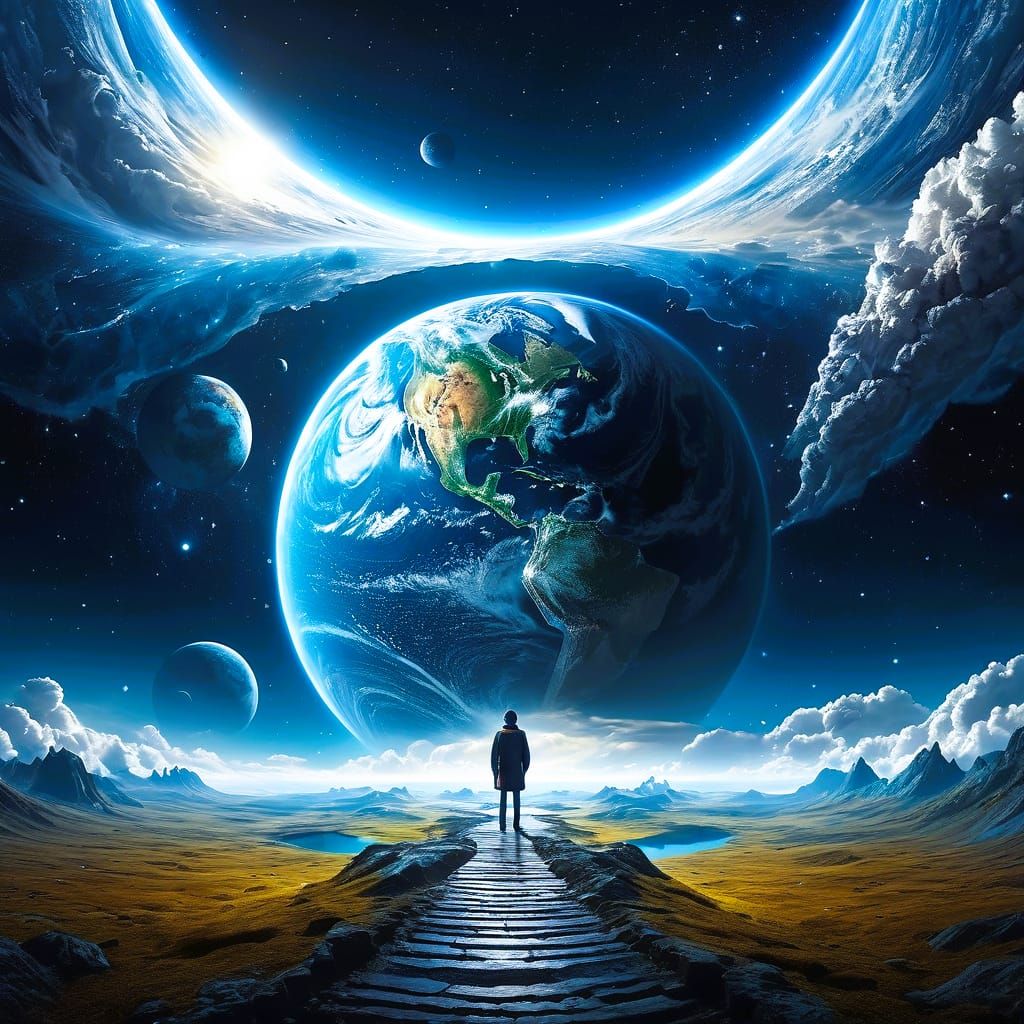 🌙 Éclat de Lune en Bleu et Blanc🌙