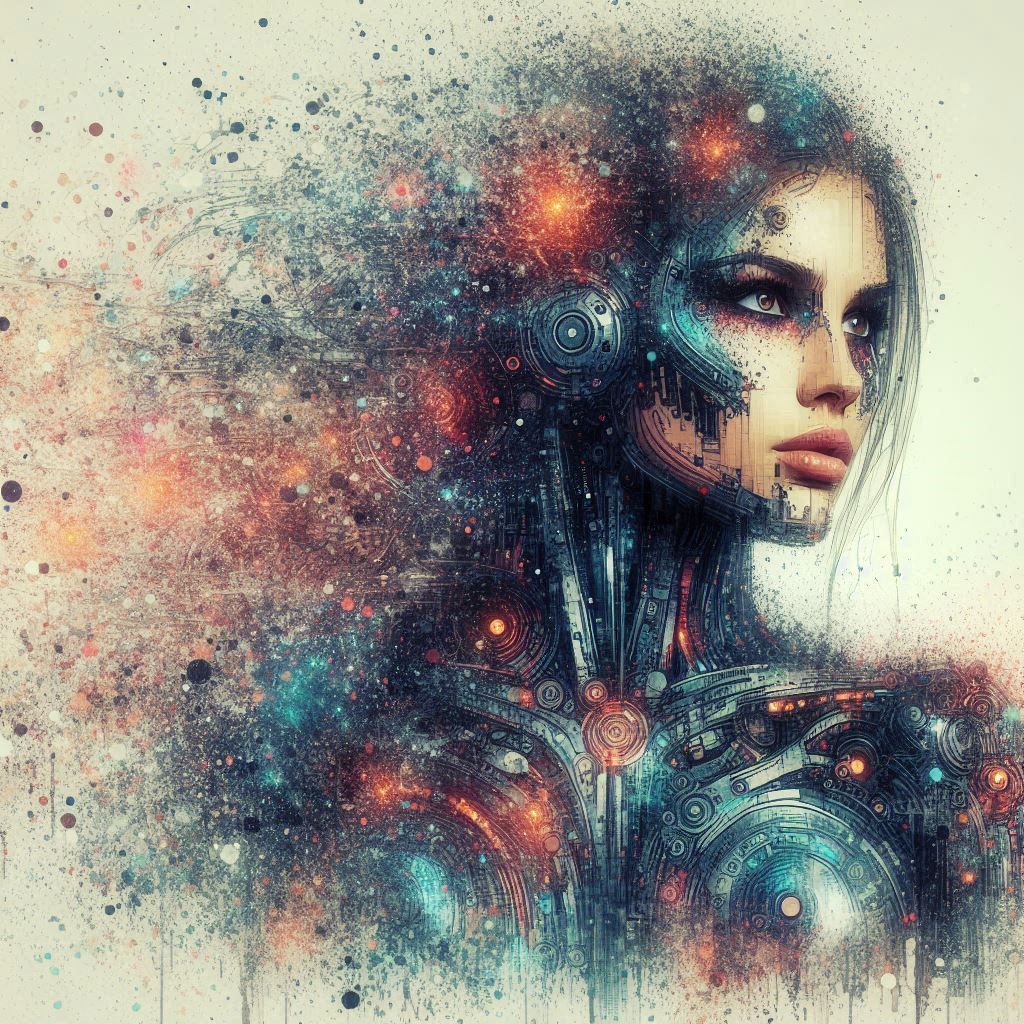 double exposure beautiful fantasy DALL-E 3 portrait landscape..