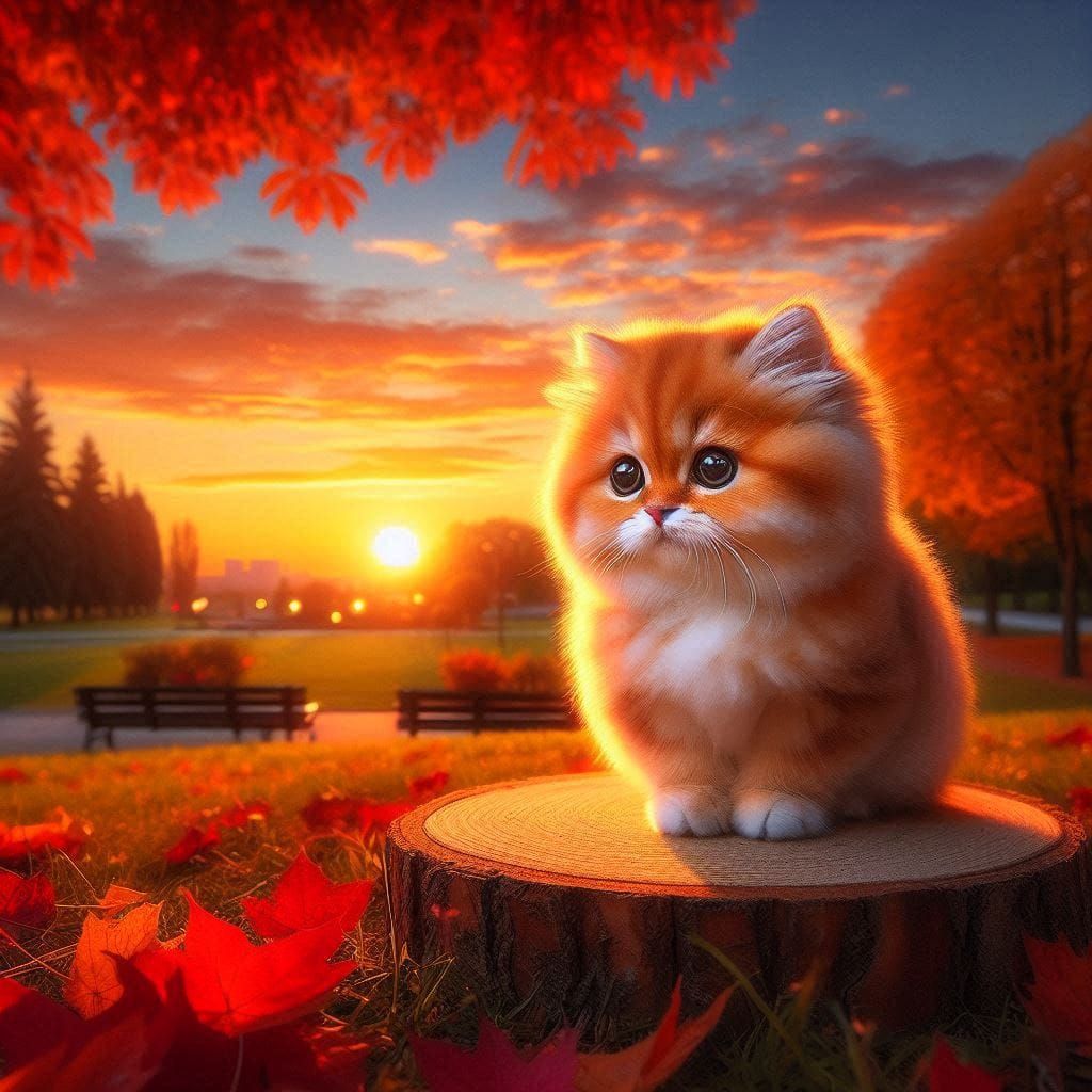 Kitten in Sunset #4