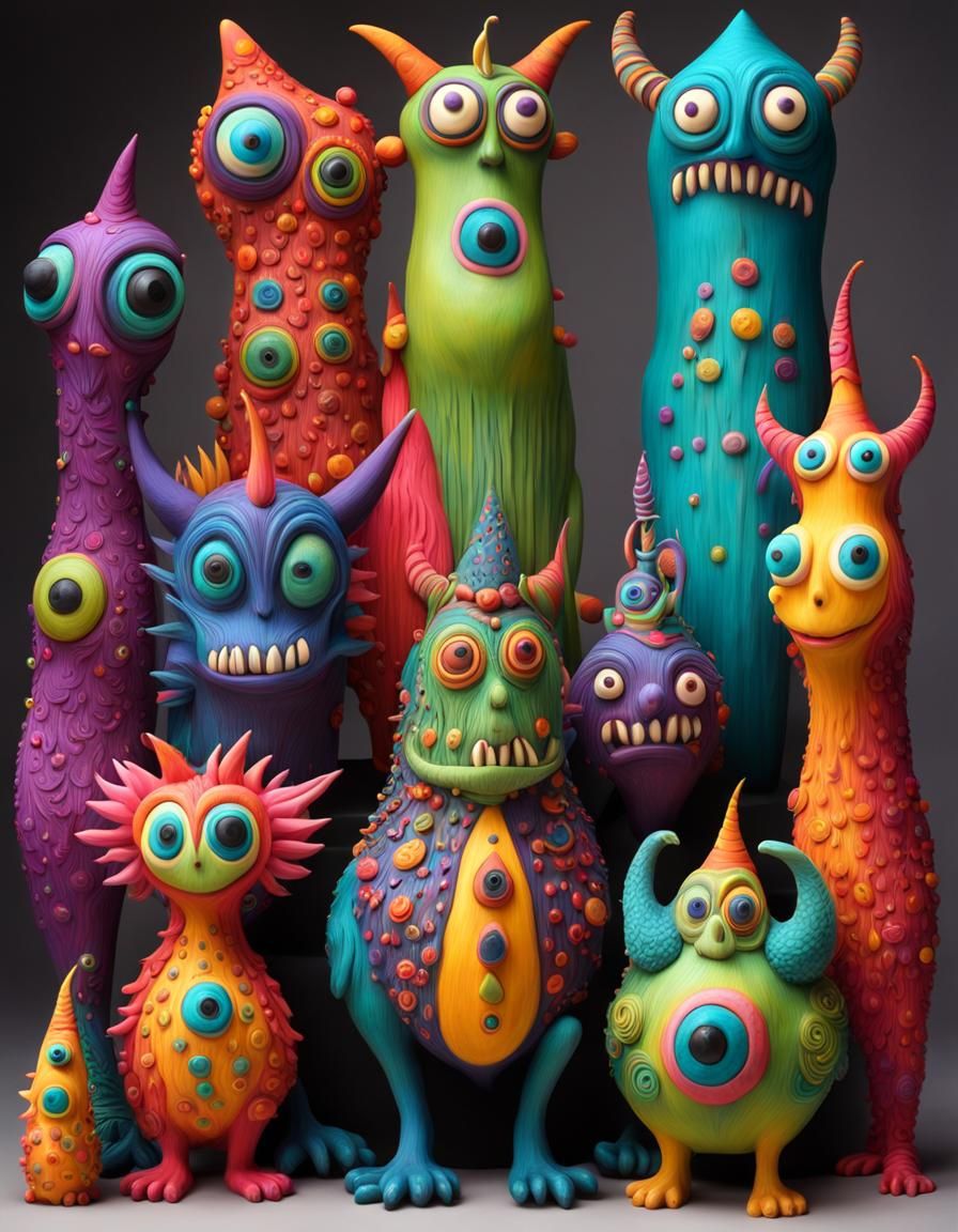 Whimsical Monster Clay Sculpture - AI Generated Artwork - NightCafe Creator