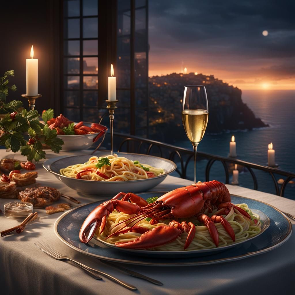 Lobster Linguini for One  by @AptWow