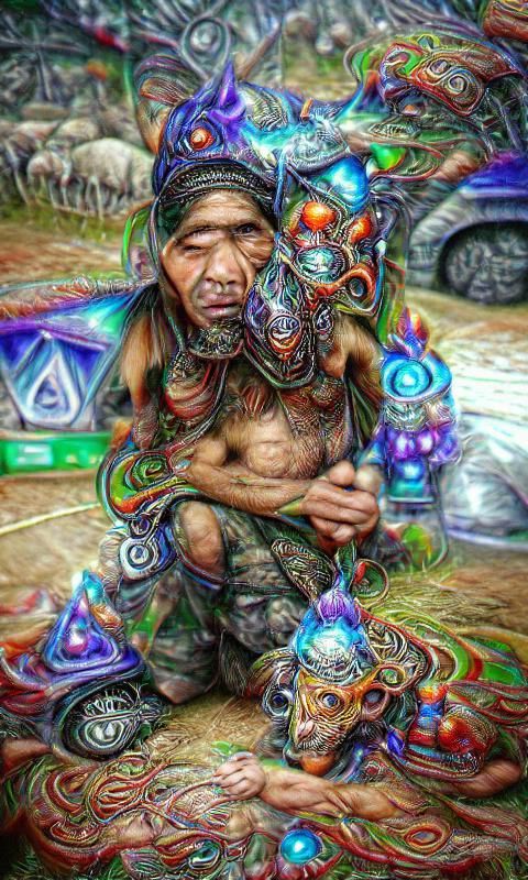 shaman in deep dream generator