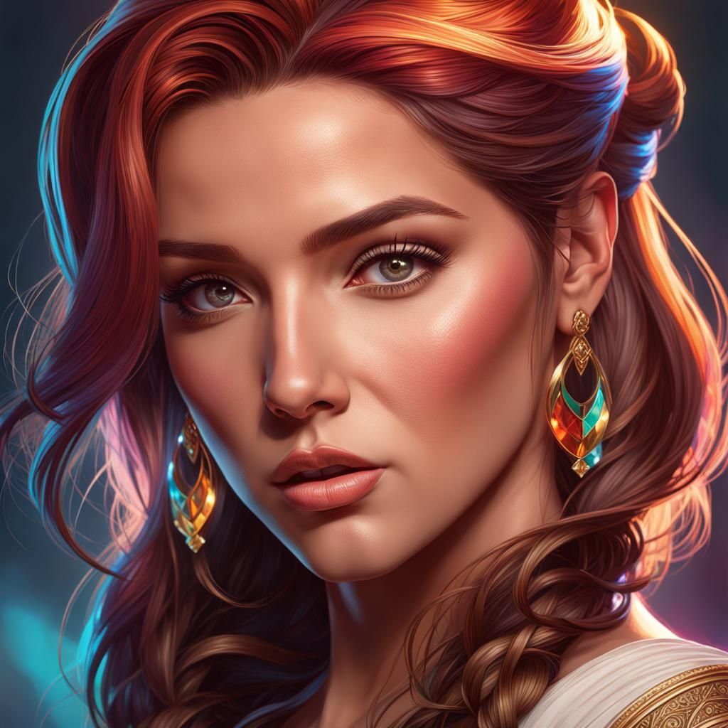 Detailed Portrait of a Woman in Art Nouveau Style